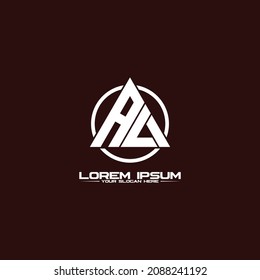 vector de diseño del logotipo del triángulo de la letra AL