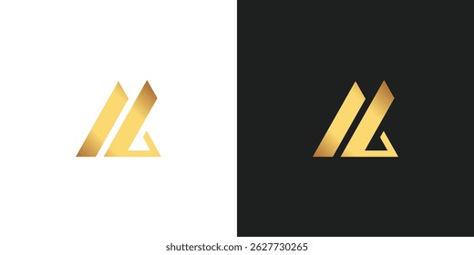 Letter AL Triangle Logo Design