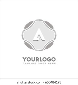 A letter alarm clock typography logo design. Clock icon brand identity. Vintage vector illustration on white background.