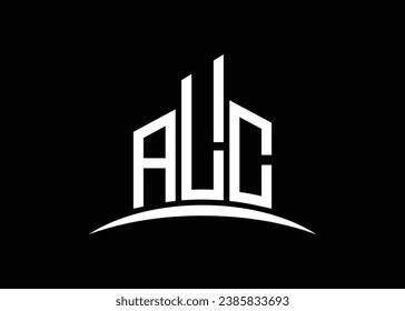 Letter ALC Building Vektorgrafik Monogramm Logo Design Vorlage. Building Shape ALC Logo.