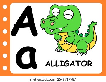 letter a for alligator . kids worksheet 