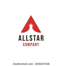 Letter A For Allstar Logo emblem Icon. Sport badge Vector Modern Symbol. professional sport for Company