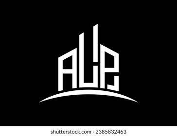 Letter ALP building vector monogram logo design template. Building Shape ALP logo.