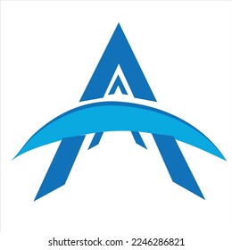 letter alpabet a arrow logo blue