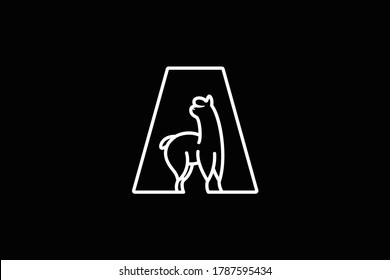 Letter A for Alpaca Logo Template