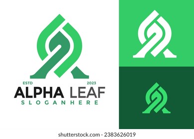 Letra A Alfa Logotipo diseño vector ilustración de icono