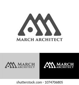 letter alpha style architecture logo with minimalist logo design vector