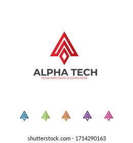 Letter A - Alpha Tech Logo Design