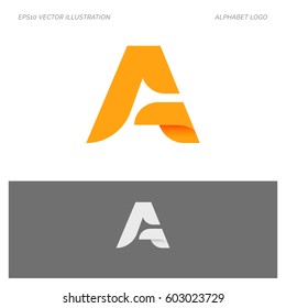 A Letter Alphabet Abstract vector text logo 