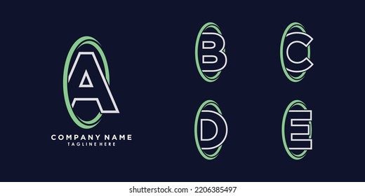 letter alphabet a b c d e logo design vector with icon creative circle