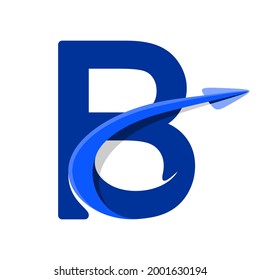 letter alphabet b logo arrow paper plane 