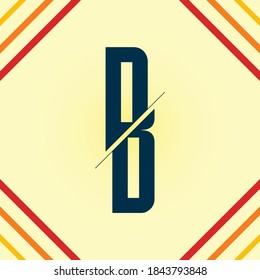 Buchstabe des Alphabets B, Slice-Effekt mit Schnittlinien