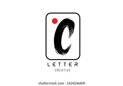 letter alphabet C grunge grungy brush design for logo company icon. Hand drawn logotype suitable for a business