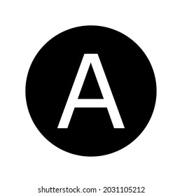 Letter A alphabet in capital font. english font. Letter a