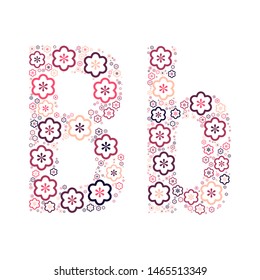 Letter of the alphabet of colored flowers positive fun mozaykoy. Vector font illustration.