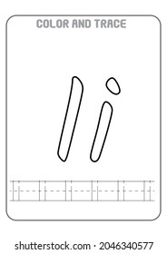 Letter I Alphabet Coloring Tracing Preschool Activity Early Learning