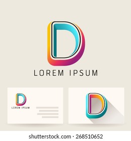 Letter Alphabet D Logo Icon Design Template Element. Vector Color Sign Easy Editable for Your Design.