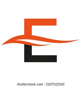 letter alphabet E logo, Victor 