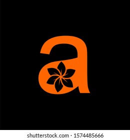 LETTER a ALPHABET FLOWER SIMPLE LOGO DESIGN VECTOR