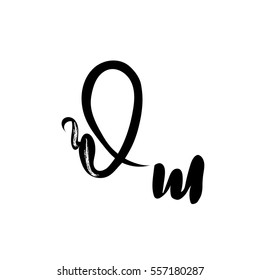 letter of the alphabet font calligraphy vector w