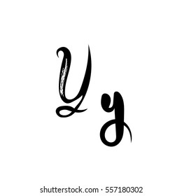 letter of the alphabet font calligraphy vector y