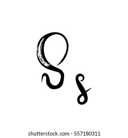 letter of the alphabet font calligraphy vector s