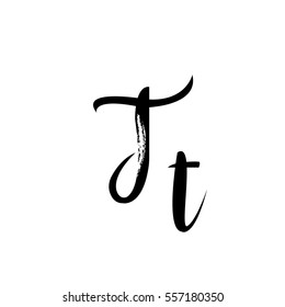 letter of the alphabet font calligraphy vector t
