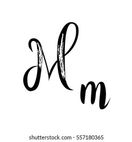 letter of the alphabet font calligraphy vector m