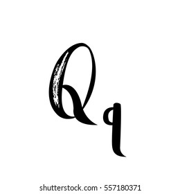 letter of the alphabet font calligraphy vector q