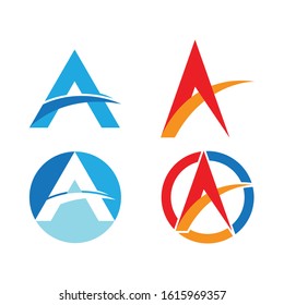 A Letter Alphabet font logo vector design