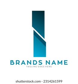 Alfabeto de la letra I con el logotipo vectorial de efecto fractura