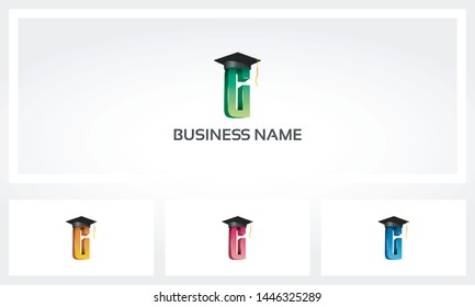 Letter Alphabet G Graduation Hat Logo