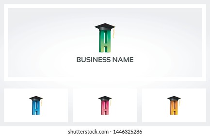 Letter Alphabet A Graduation Hat Logo