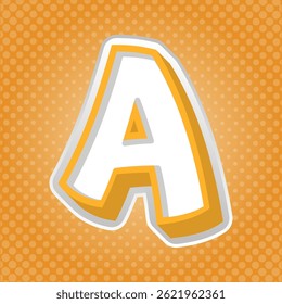 Buchstabe A Alphabet mit halbem Hintergrund. Texteffekt. Alphabet Letter Vector. Hochwertiger Vektor