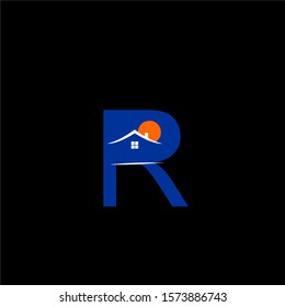 LETTER ALPHABET HOUSE SIMPLE LOGO DESIGN VECTOR