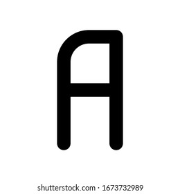 Letter A of alphabet, isolated outline symbol. Black icon on white background