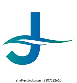 letter alphabet J logo, Victor 