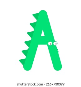 Letter a alphabet. Kids education. ABC vector illustration. Typographic design.