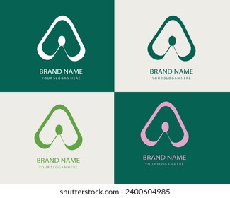Letra un vector de diseño del logotipo del alfabeto. Elemento de conjunto de iconos de logotipo A moderno.