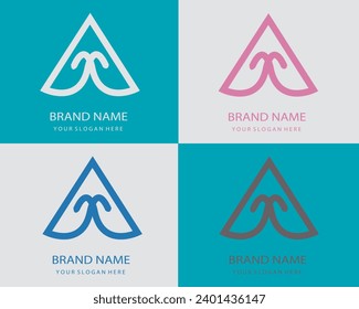 Letra un vector de diseño del logotipo del alfabeto. con múltiples orígenes de color.