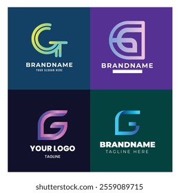 Letter alphabet logo G design Corporate business brand company abstract logo design collection