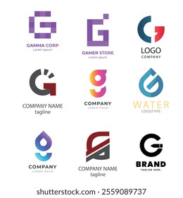 Letter alphabet logo G design Corporate business brand company abstract logo design collection