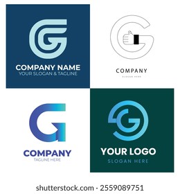 Letter alphabet logo G design Corporate business brand company abstract logo design collection