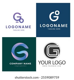 Letter alphabet logo G design Corporate business brand company abstract logo design collection