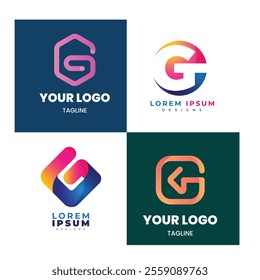 Letter alphabet logo G design Corporate business brand company abstract logo design collection