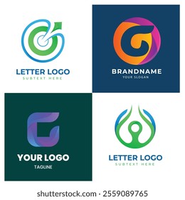 Letter alphabet logo G design Corporate business brand company abstract logo design collection