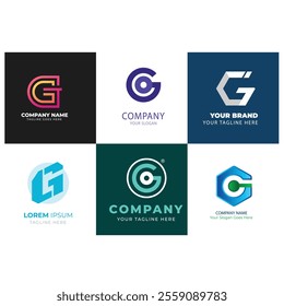 Letter alphabet logo G design Corporate business brand company abstract logo design collection