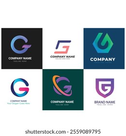 Letter alphabet logo G design Corporate business brand company abstract logo design collection