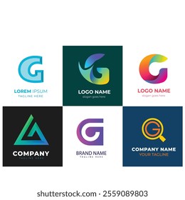 Letter alphabet logo G design Corporate business brand company abstract logo design collection