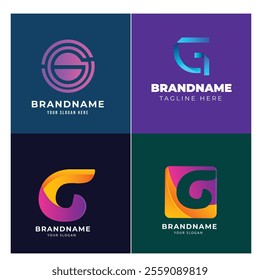 Letter alphabet logo G design Corporate business brand company abstract logo design collection